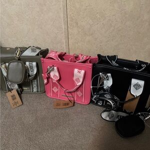 Steve Madden bwebber bundle purse pink olive black